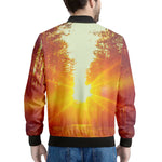 Sunrise Forest Print Men's Bomber Jacket