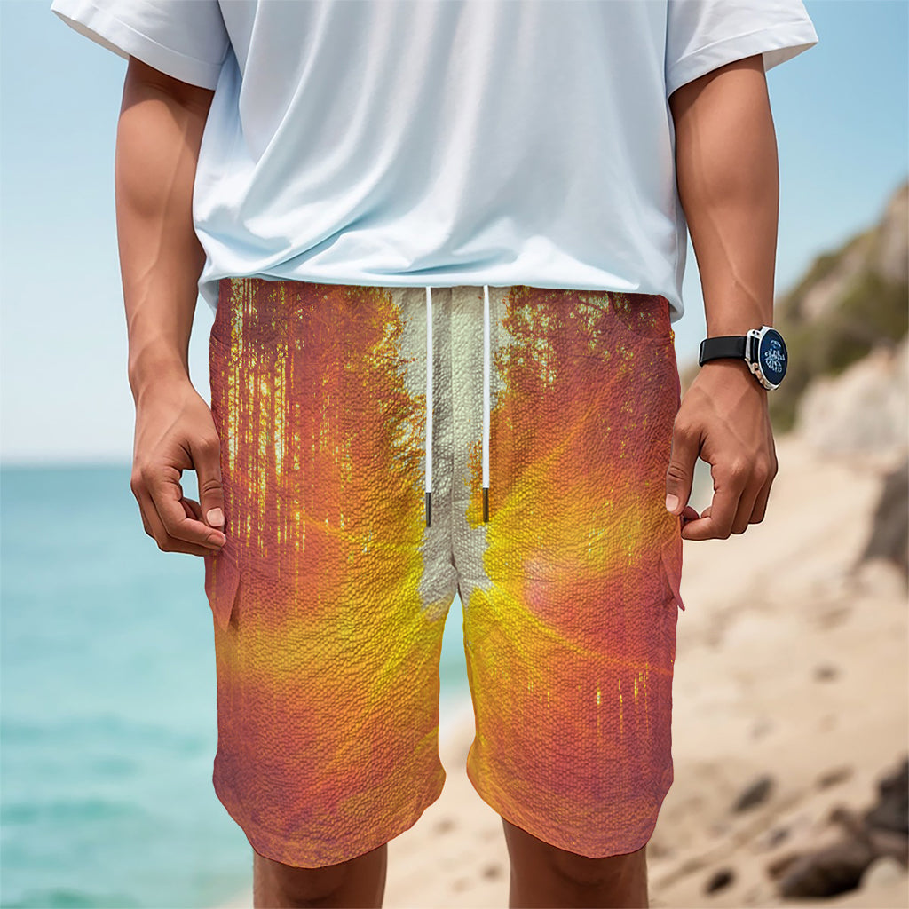 Sunrise Forest Print Men's Cargo Shorts