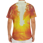 Sunrise Forest Print Men's Deep V-Neck Shirt