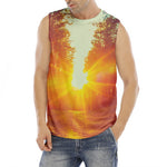 Sunrise Forest Print Men's Fitness Tank Top