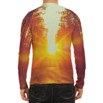 Sunrise Forest Print Men's Long Sleeve Rash Guard