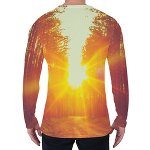 Sunrise Forest Print Men's Long Sleeve T-Shirt