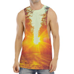 Sunrise Forest Print Men's Muscle Tank Top