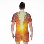 Sunrise Forest Print Men's Rompers