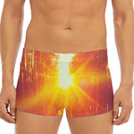 Sunrise Forest Print Men's Short Boxer Briefs
