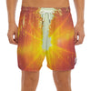 Sunrise Forest Print Men's Split Running Shorts