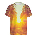 Sunrise Forest Print Men's Athletic T-Shirt