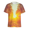 Sunrise Forest Print Men's Sports T-Shirt