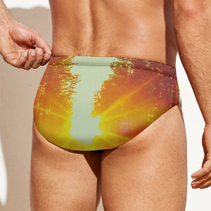 Sunrise Forest Print Men's Swim Briefs