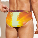 Sunrise Forest Print Men's Swim Briefs
