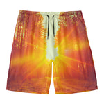 Sunrise Forest Print Men's Swim Trunks