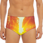 Sunrise Forest Print Men's Triangle Swim Briefs