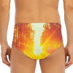 Sunrise Forest Print Men's Triangle Swim Briefs