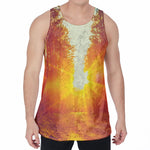 Sunrise Forest Print Men's Velvet Tank Top