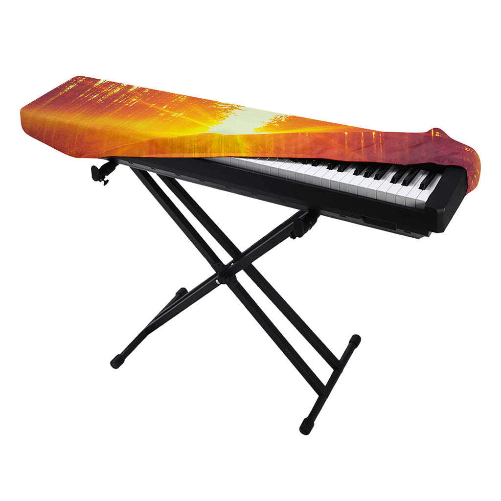 Sunrise Forest Print Piano Keyboard Cover