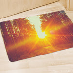 Sunrise Forest Print Polyester Doormat