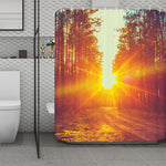 Sunrise Forest Print Polyester Shower Curtain