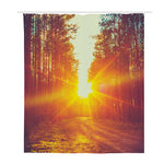 Sunrise Forest Print Polyester Shower Curtain