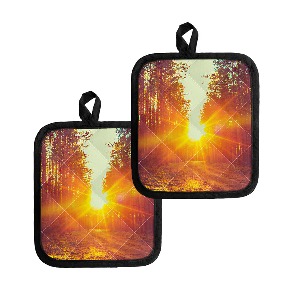Sunrise Forest Print Pot Holders