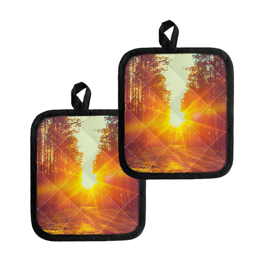 Sunrise Forest Print Pot Holders