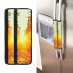Sunrise Forest Print Refrigerator Handle Covers