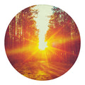 Sunrise Forest Print Round Blanket