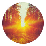Sunrise Forest Print Round Blanket