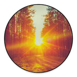 Sunrise Forest Print Round Floor Mat