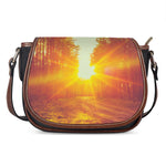 Sunrise Forest Print Saddle Bag