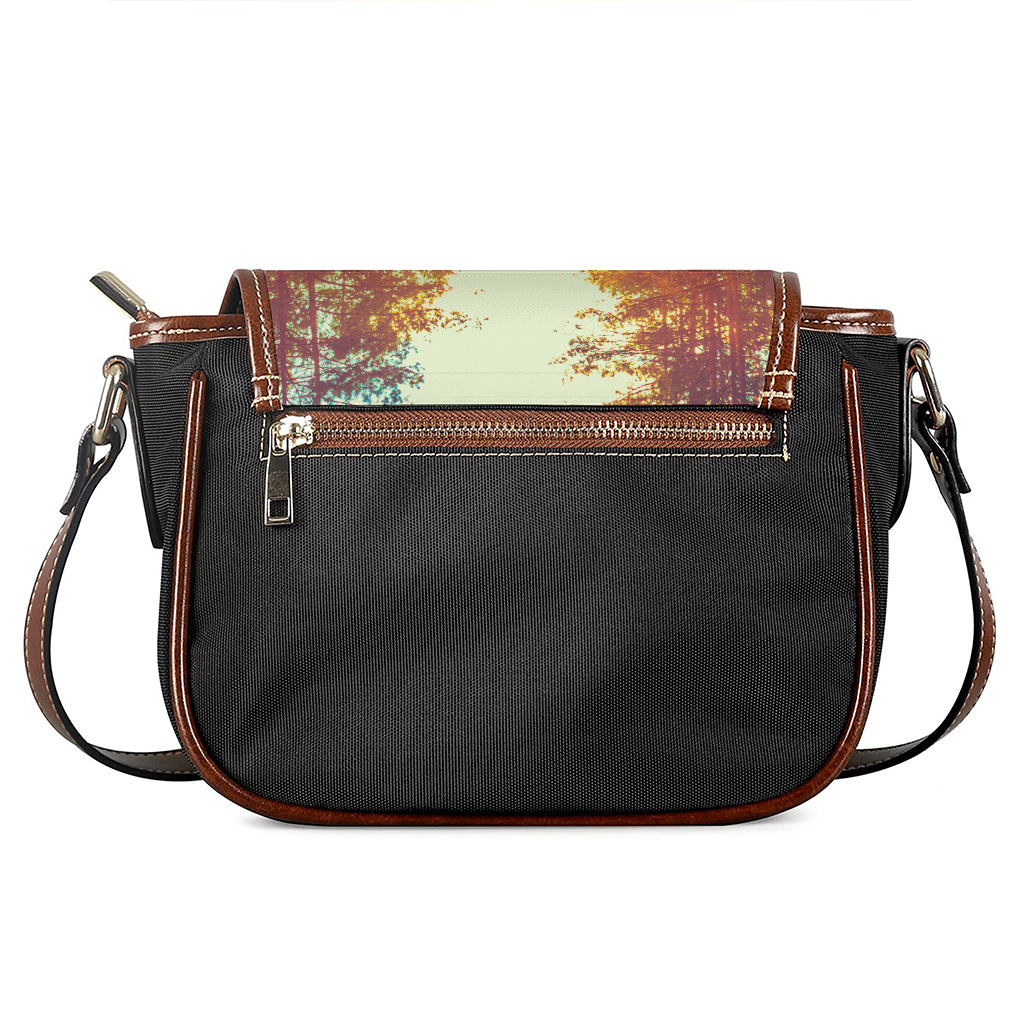 Sunrise Forest Print Saddle Bag