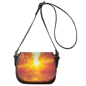 Sunrise Forest Print Saddle Bag