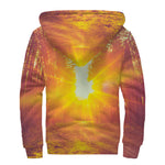 Sunrise Forest Print Sherpa Lined Zip Up Hoodie