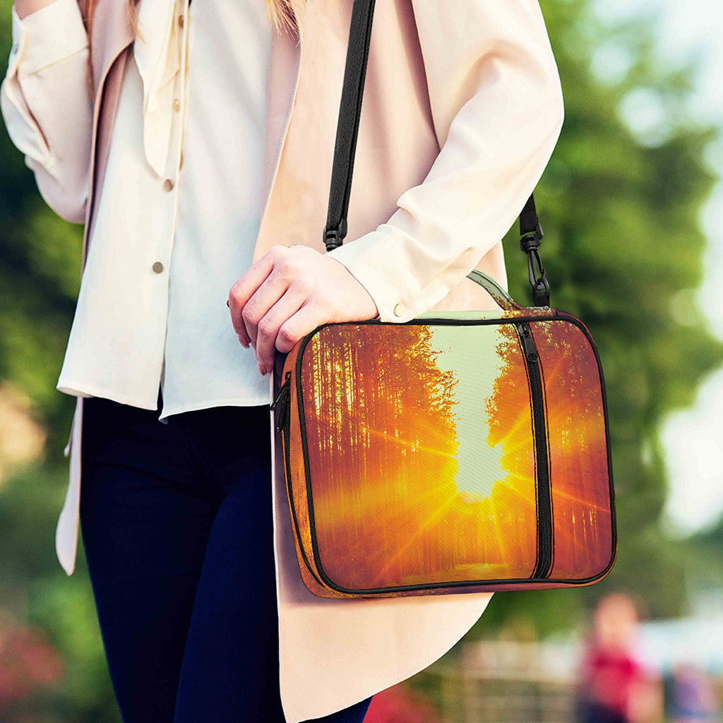 Sunrise Forest Print Shoulder Strap Bible Bag