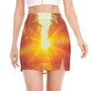 Sunrise Forest Print Side Slit Mini Skirt