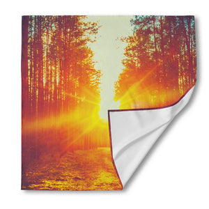 Sunrise Forest Print Silk Bandana