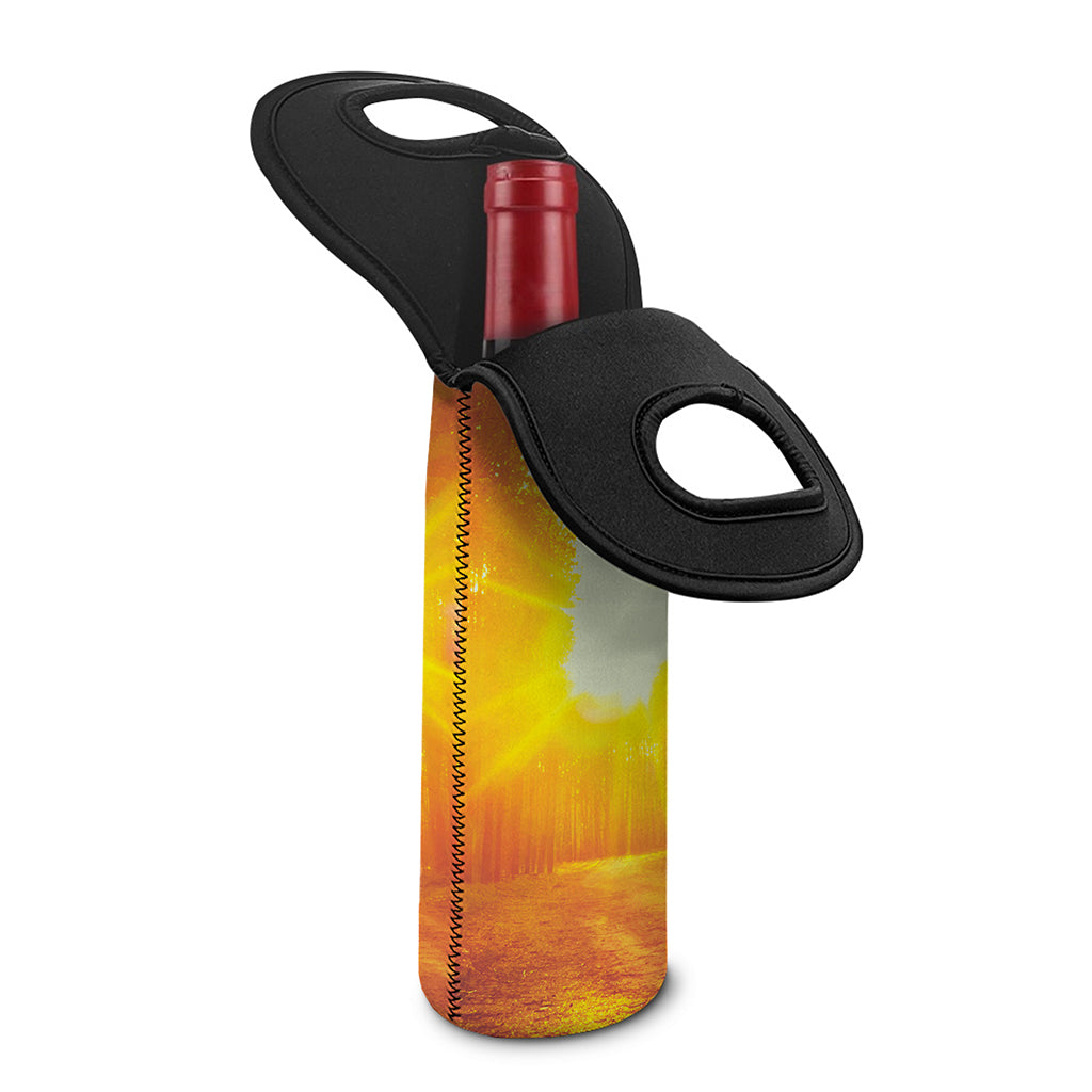 Sunrise Forest Print Single Neoprene Wine Tote