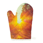 Sunrise Forest Print Single Oven Mitt
