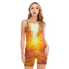 Sunrise Forest Print Sleeveless One Piece Swimsuit