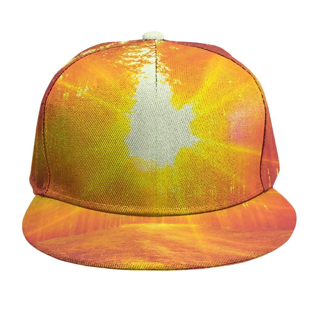 Sunrise Forest Print Snapback Cap