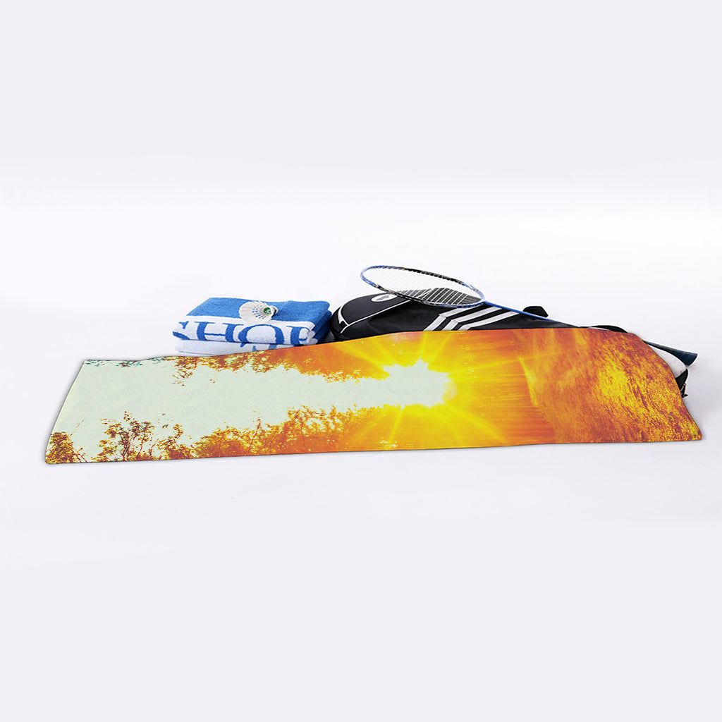 Sunrise Forest Print Sports Towel
