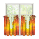 Sunrise Forest Print Tier Curtains