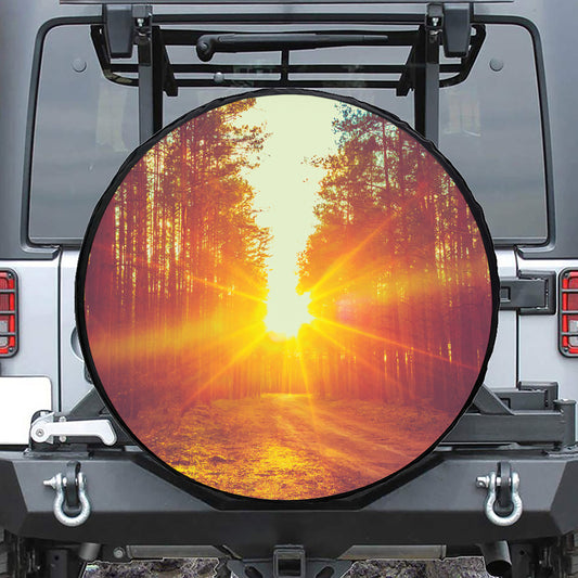 Sunrise Forest Print Tire Cover
