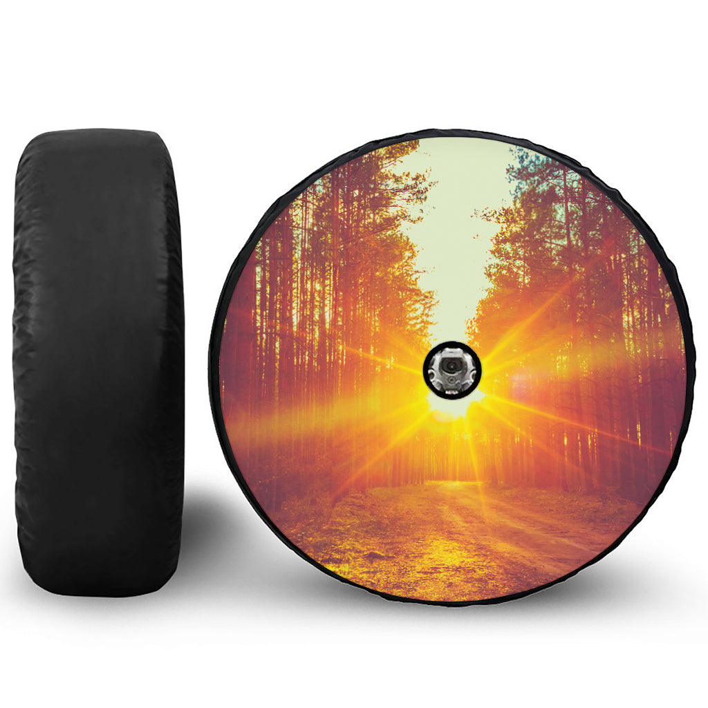 Sunrise Forest Print Tire Cover With Camera Hole