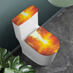 Sunrise Forest Print Toilet Lid And Tank Cover Set