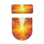 Sunrise Forest Print Toilet Lid And Tank Cover Set