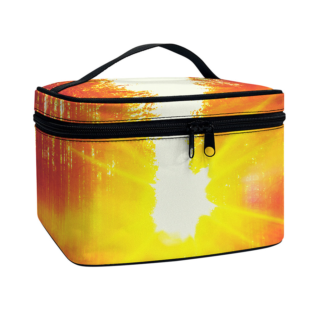 Sunrise Forest Print Travel Makeup Bag