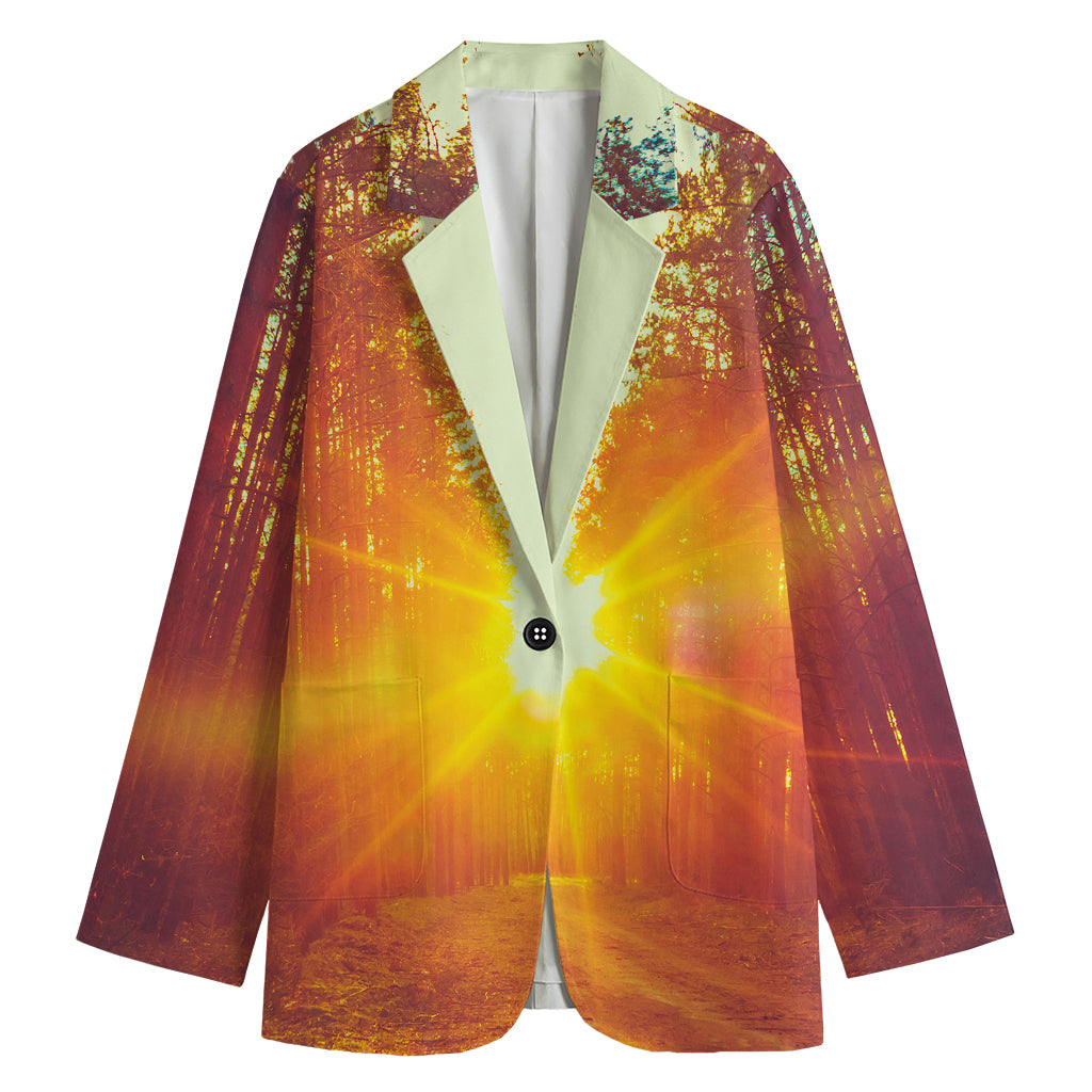 Sunrise Forest Print Women's Blazer