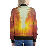 Sunrise Forest Print Women's Bomber Jacket