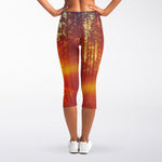 Sunrise Forest Print Women's Capri Leggings