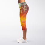 Sunrise Forest Print Women's Capri Leggings